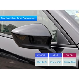 TKPUFR Right Passenger Side Mirror Cover Cap Compatible with Mazda 6 2014-2017 Glossy Black