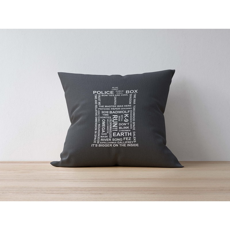 Tardis Black Cushion Cover 50 cm x 50 cm 100%