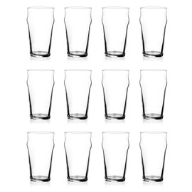 North Mountain Supply English Pub Beer Glasses, Stackable - for Any Style and Flavor of Beer - 10 Ounces - Set of 12