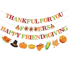 Happy Friendsgiving Banner, Friendsgiving Party Decorations Thankful for You Banner Thanksgiving Banner for Thanksgiving Friendsgiving Party Decorations