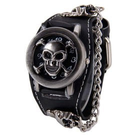 FENKOO Unisex Watch Punk Style Heavy Metal Plaque Pattern Rivet Black Watch (Color : Black)