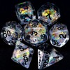 Haxtec Clear DND Dice Set 7 Pieces Filled Resin Polyhedral