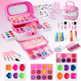 Kids Makeup Sets for Girls 59pcs Real Washable Make Up Set Starter Kit Children Princess Play Games Toys Christmas Birthday Gifts for Age 3 4 5 6 7 8 9 10 11 12 Year Old Girl