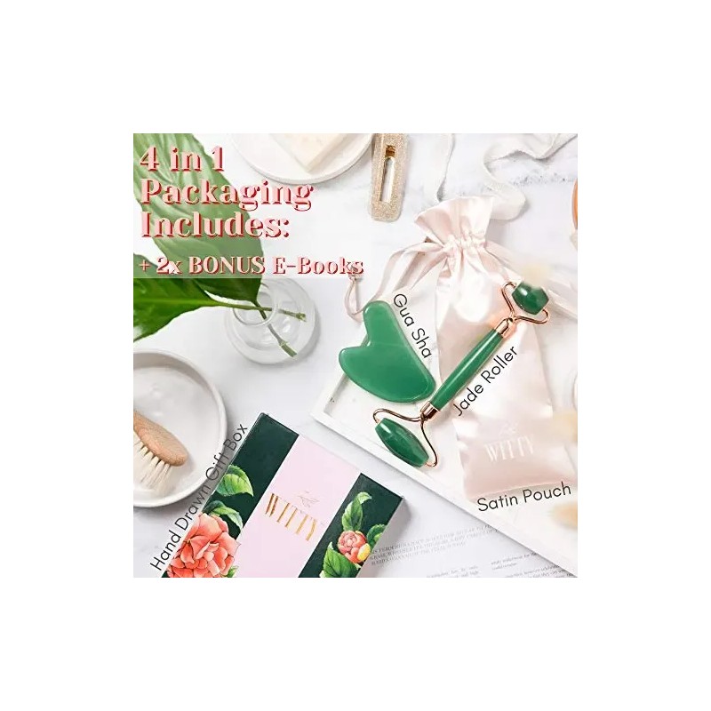 Rodillo Facial de Jade y Gua Sha Jade Facial Roller
