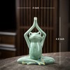 OwMell Ceramic Zen Frog Decor, Ceramic Yoga Pose Meditation Frog