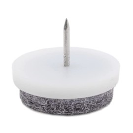 50pcs Round Heavy Duty Felt Furniture Pads,Ulifestar Nail On Furniture Sliders Hardwood Floor Protectors for Chair Table Desk Desser Cabinet Sofa Couch Leg Feet Non Slip (17mm/0.67'' White 50 Pack)