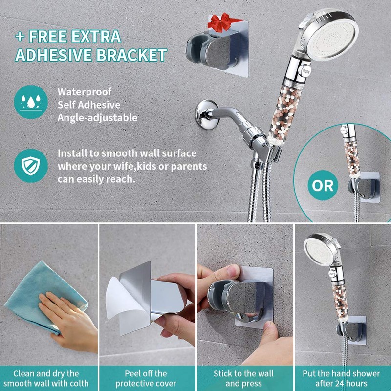 MIAOHUI Zenbody Shower Head with Filter Beads, 3 Modes Showerhead