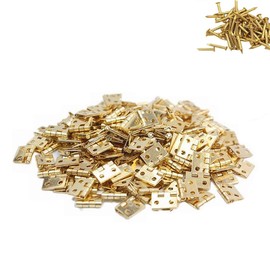 Flat Hinges, Mini Hinges, Hinge 0.3 x 0.4 inches (8 x 10 mm), 20 Pieces for Wooden Boxes, Hinges, Hardware, Door Hardware, Handicrafts, Handmade Parts, DIY Woodworking, Furniture Repair, 4 Holes,