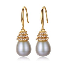 Sunnyshopday 925 Sterling Silver,Flower Pendant.18 inches,Prince of Wales Chain,Diamond Cut Twist Curb Necklace Chain Women Girls Jewelery Box (White Natural FreshWater Pearl)