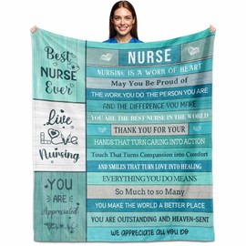 Whasnrt Gifts for Nurse Gift for Women, Nurses Week Gifts, Nurse Appreciation Gifts, Nursing Gifts for Nurses Female, LPN Gifts for Nurses Blanket 60"x50"