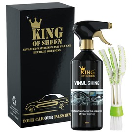King of Sheen King of Sheen Vinyl Shine Car Dashboard Cleaner and Car interior Cleaner + Handy Vent Duster Brush, Effortlessly Enhance the Appearance of your Cars Interior, 500ml