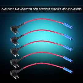 5pcs 12V Fusibles Automotriz,Porta Fusibles Automotriz Fusibles de Coche y Soporte para Fusibles de Grifo(Mini)