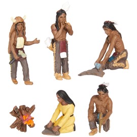Woodland Scenics SP4443 1.5-Inch Scene Setters Figurine, Native Americans, 5/Pack