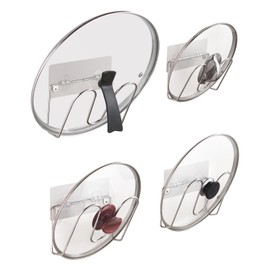 YQh Cabinet Door Pot Lid Rack, Kitchen Wall Pot Lid Organizer Set of 4, Lid Holder, 304 Stainless Steel Storage Rack for Pot Lids, Chopping Boards