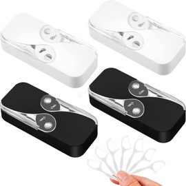 4 Pcs Portable Floss Dispenser Travel Dental Floss Case Tooth Picks Flossers Refillable Floss Pick Dispenser Floss Pick Holder Travel Floss Organizer with Dental Floss for Women Men Teeth Cleaning