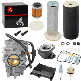 Carburetor Carb & Air Filter & & Guide Intake Manifold Boot Kit For Yamaha Warrior 350 YFM350X Carb 1987-2004