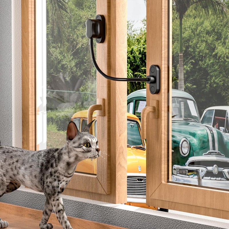 Bwintech 2 Pack Black Keyless Window Restrictor, UPVC Window Security