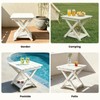 Leafory 2-Tier Folding Outdoor Side Table, Heavy Duty HDPE Patio