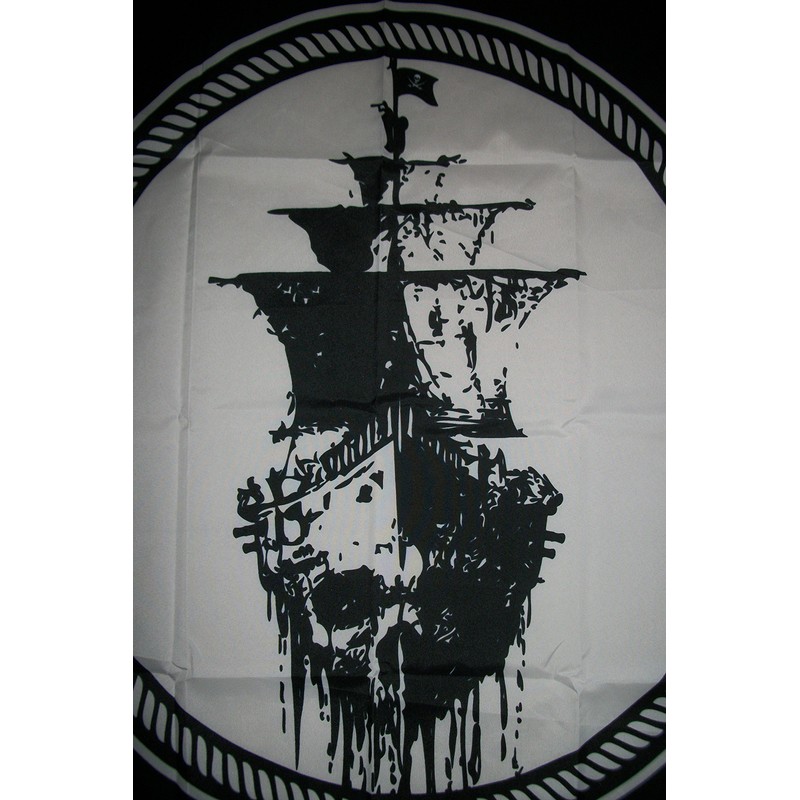 3'x5' Ghost Pirate Ship Flag Black Sea Mutiny Jolly Roger