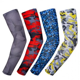 Men's Outdoor UV Protection Camouflage Ice Silk Arm Sleeves for Summer Sports Cycling Size/[Pure White] Ice Sleeve 5ea