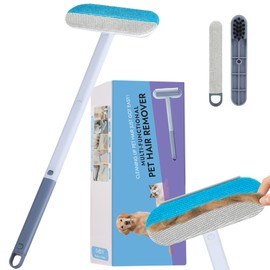 Pet Hair Remover for Furniture – 23.2Inch Reusable Dog & Cat Hair Removal Brush, Washable Lint Cleaner with Long Handle, 4-in-1 Pet Hair Remover for Couch, Carpet, Clothes & Bedding