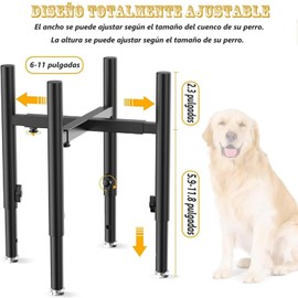 Swanote Soporte Elevado Ajustable para Cuenco para Perros, se Adapta a Cuencos de 6 a 11 Pulgadas, 4 Alturas Ajustables, Soporte Elevado para comedero para Perros Grandes, medianos y pequeños