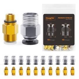 HANGLIFE PC4-M10 & PC4-M6 PTFE Hose Connectors, Push-to-Connect Quick Connectors, 1.75mm Filament Pneumatic Coupling, Push-Fit Adapter - Accessory for 3D Printers, Ideal for Pneumatic Systems
