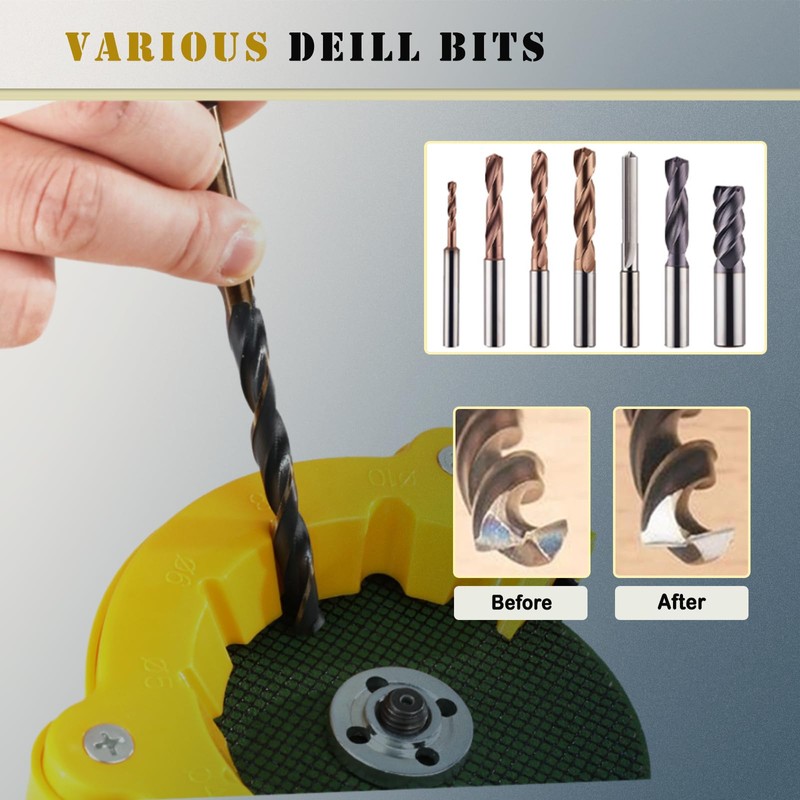 Drill Bit Sharpener with Grinder Guard, Angle Grinder Safety Guard,