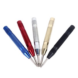 Automatic Center Punch Locator, Carbon Steel Multifunctional Center Hole Punch with Cap, for Drilling on Metal, Wood, Etc