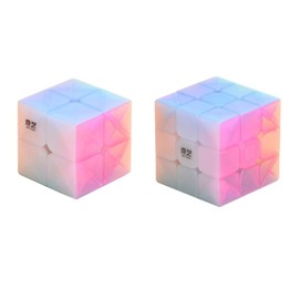 Cuberspeed - Juego de cubos de velocidad QiDi S Jelly 2x2 Magic Cube y Warrior W 3x3 sin calcomanía Jelly Speed Cube