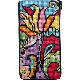 Stitch & Zip Needlepoint Eyeglass Case Kit - SZ490 Modern Tulip