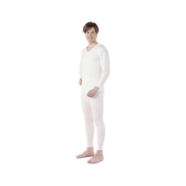 Hidamari Kiwami Health Underwear, Top and Bottom Set, Gentleman: Off White