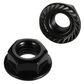M5 Serrated Flange Nuts Flanged Locknuts, Stainless Steel 18-8 (304), Black Oxide, 100 PCS