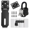 Stainless Steel Deadbolt Lock Hasp with Padlock & Screws, 5