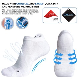 Low Cut Sports Running Socks for Men Women Compression No Show Athletic Socks for Gym Workout Tennis Walking Hiking Golf Tab