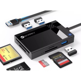 Warrky 7 In 1 Usb A Memory Card Reader 5Gbps High Speed Support Sd Tf Usb 3.0