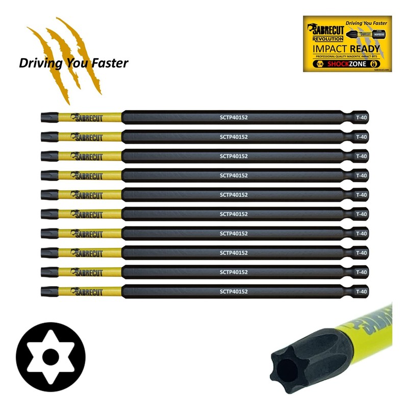 10 x SabreCut SCTP40152_10 152mm T40 TX40 Torx Tamper Proof