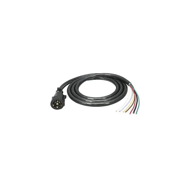 Bargman 7-Way Molded Trailer End Connector Kit with 8-Feet Cable