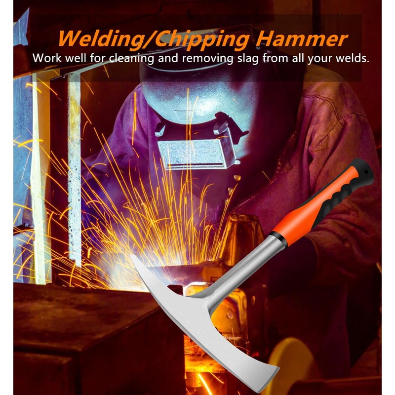 Welding/Chipping Hammer,28 oz Slag Removal Tool with Forged Steel Construction