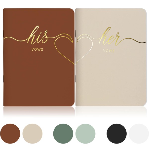 LSSH GmbH Wedding Vow Books,Original Vow Books His and Hers,Perfect Wedding Essentials for Your Wedding Day,28 Pages, 5.5" X 4" (Terracotta & beige)