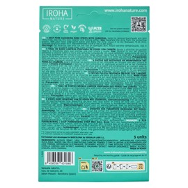 Iroha Nature - Nasenstreifen zur Entfernung von Mitessern 5 Stk. | 100% natürliche Aktivkohle, Aloe Vera und Allantoin | Nasenstreifen für Tiefenreinigung | Antioxidative und antibakterielle Wirkung