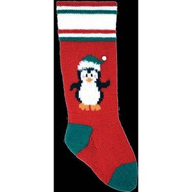 DooLallies Christmas Stocking Kit for Knitting Pengiun (Red)