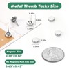 GOOZADA 60 Pack Magnetic Push Pins, Silver Magnet Thumb Tacks,