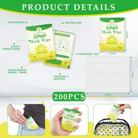 Swiffen 300 Pcs CPAP Mask Wipes Bulk Individually Wrapped Single Use CPAP Mask Wipes Citrus Scent CPAP Mask Cleaning for Full Face, Nasal Masks Travel Sleep Supplies Accessories