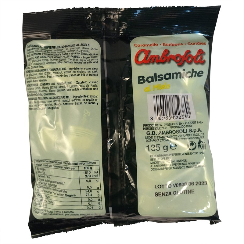 Ambrosoli Süßigkeiten, Honig, 135 g