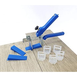 Tile Levelling System Blue Tile Thickness 12-21 mm Basic Set 1.5 mm 100 Tabs 100 Wedges + Pliers Installation System Tile Laying System Tile Levelling System