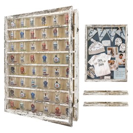 FramePro Shadow Box Frame Display Case 18x24 with Removable Shelves, Deep Memory Box Trinket Knick Knack Shelf Cabinet for Collector, Keepsake Coins Military Medals Wedding Flowers White