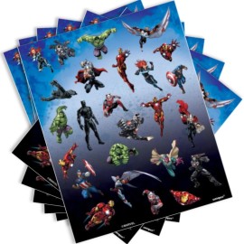 Unique Avengers Sticker Sheets - Assorted Designs, 4 Pcs