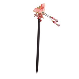 FOMIYES Vintage Butterfly Hair Stick Pearl Beads Tassel Chopstick Headpin for Formal Events