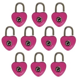 10PCS Small Cute Heart Shape Padlocks with Keys for Diaries, Jewelry Boxes, Storage Boxes